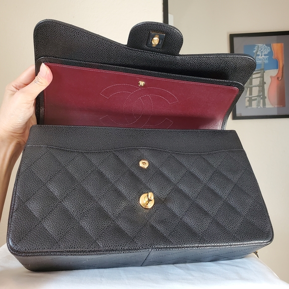Chanel Classic Jumbo Black Caviar Gold Hw - Picture 6 of 16